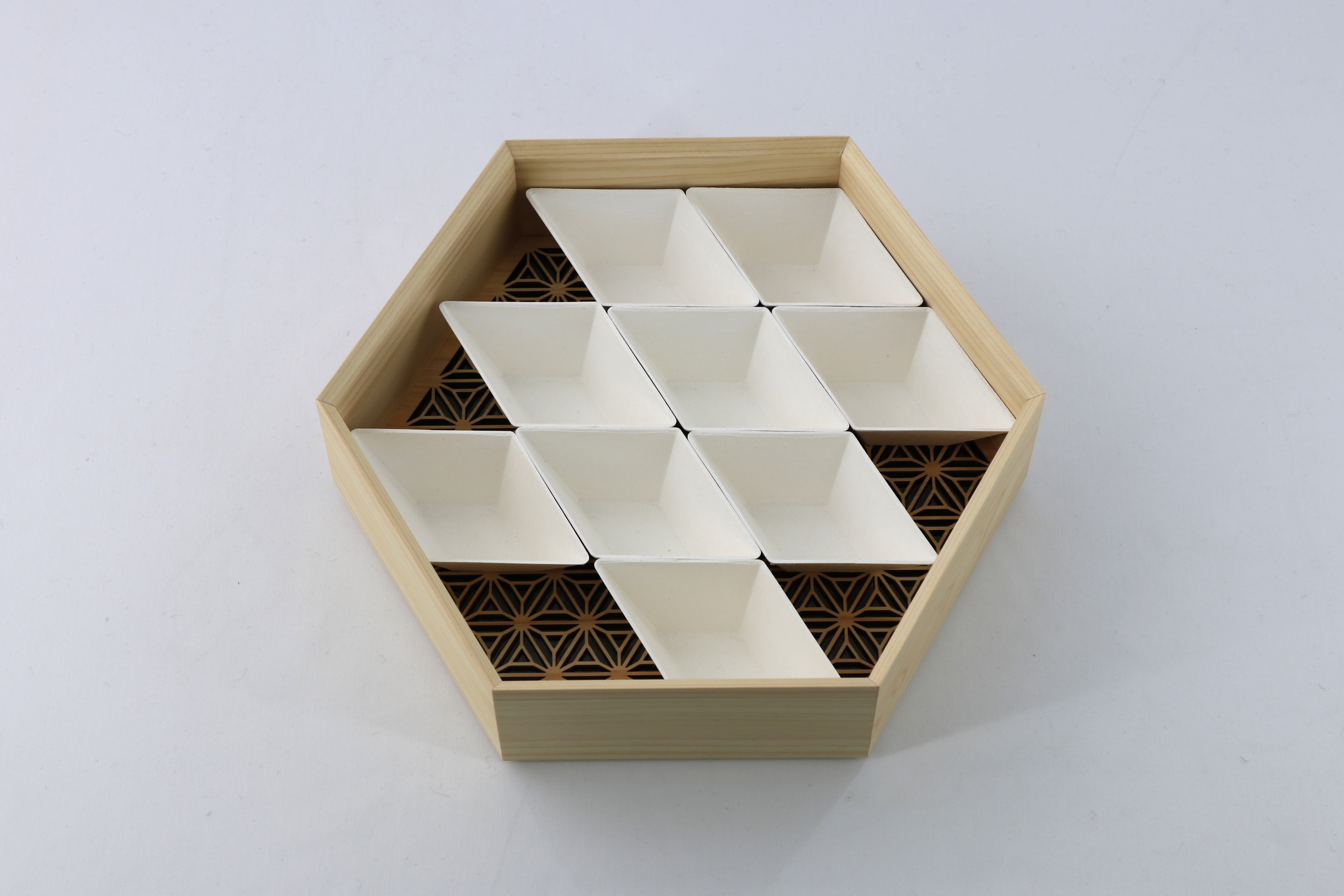 お重箱 一段 八重裏花