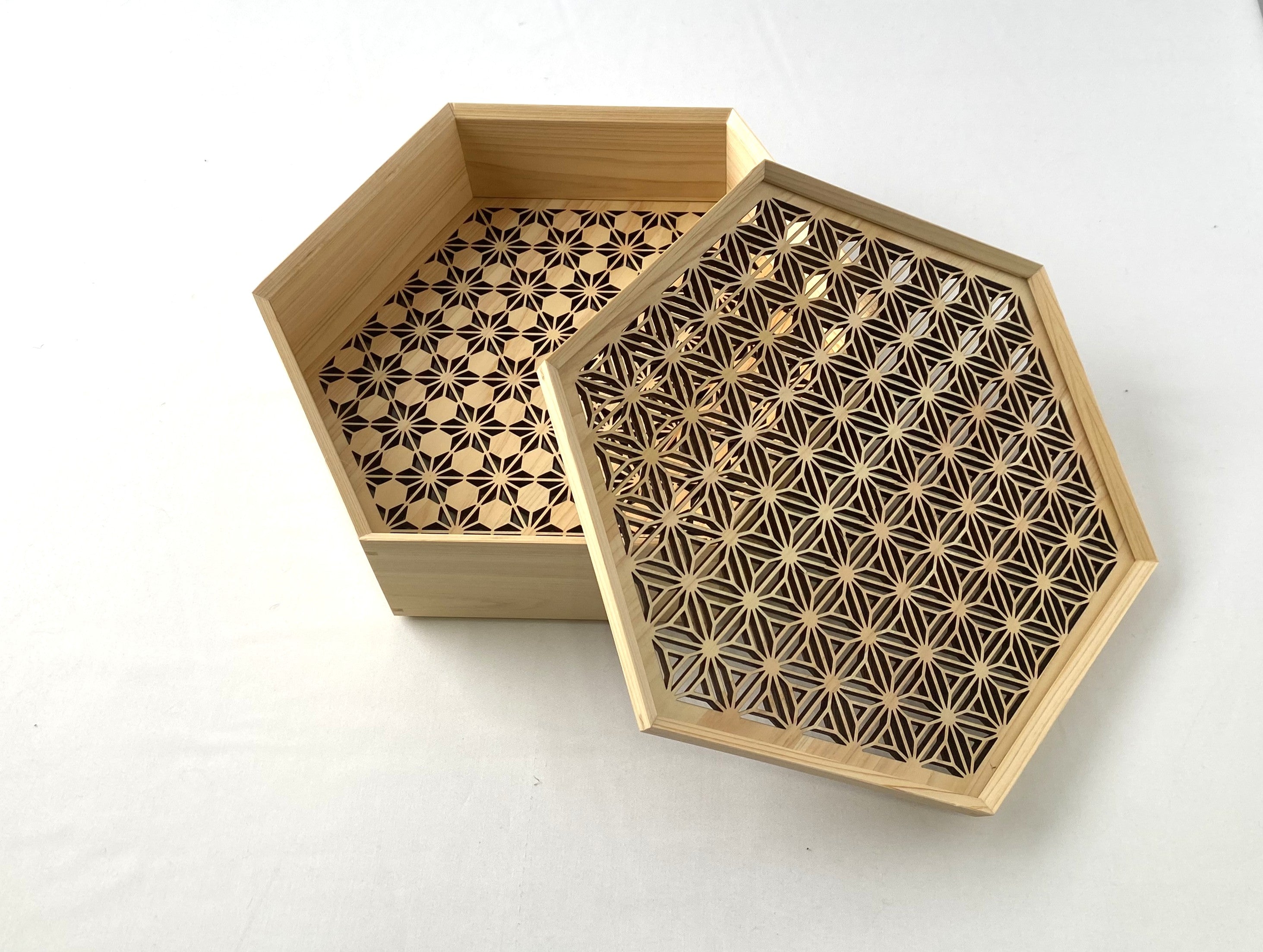 お重箱 一段 桔梗麻の葉